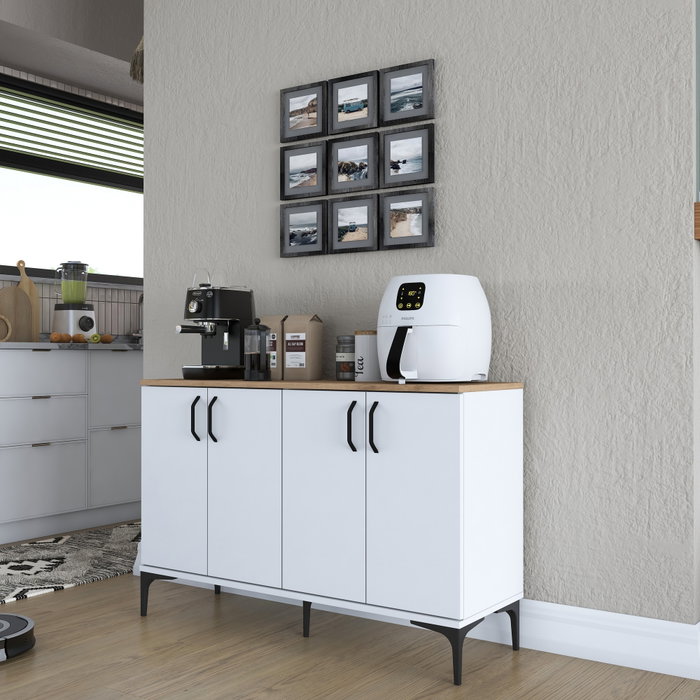 Hanah Home Gabinete Multipropósito Blanco y Nuez